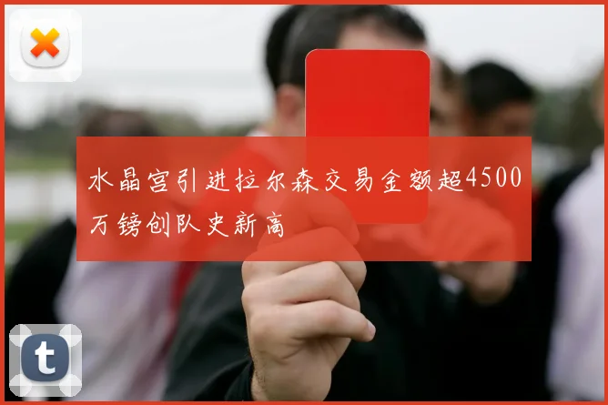 水晶宫引进拉尔森交易金额超4500万镑创队史新高